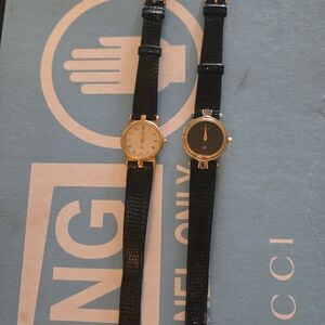 Classic Black and Gold Men's Watch Duo